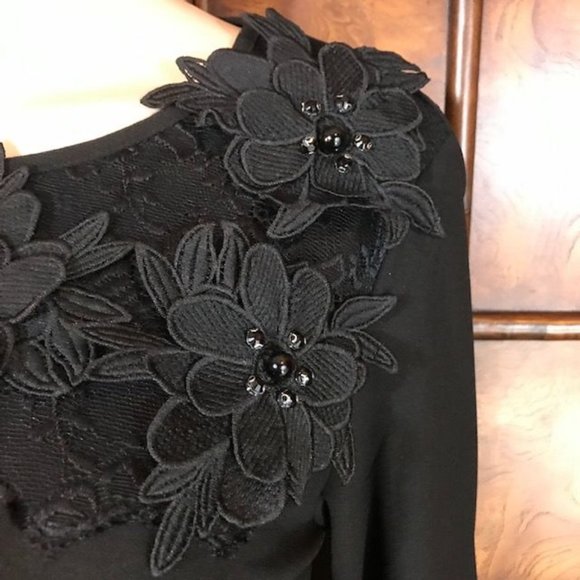 Antthony Original Noir 3D Jewel Beaded Floral Top - Picture 9 of 13